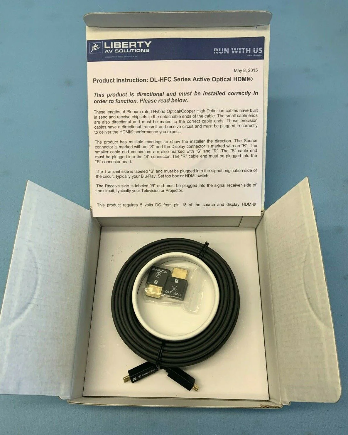 35' DigitaLinx Plenum Rated Hybrid Copper Active Fiber Optic HDMI / DL-HFC-035F - Image 2