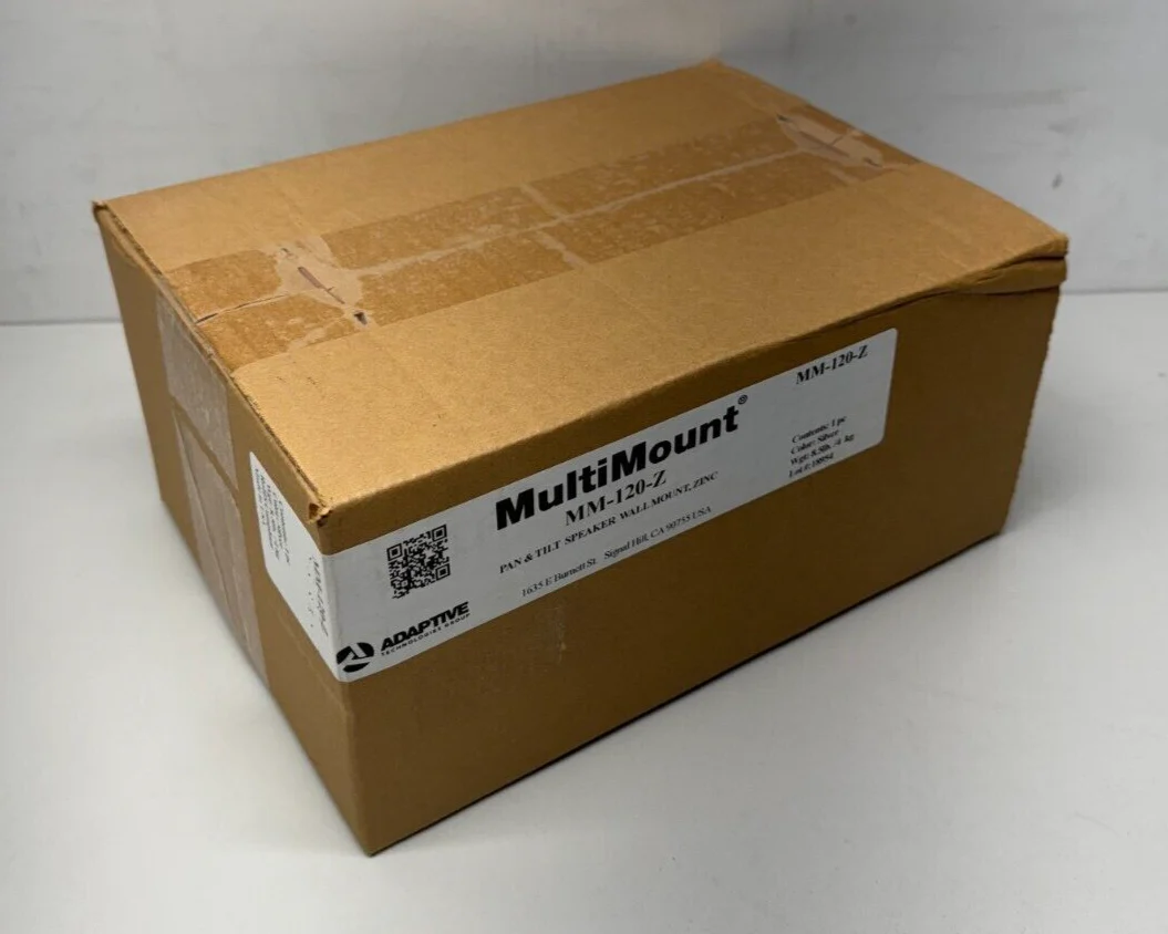 Adaptive MM-120-Z MultiMount, Pan and Tilt Speaker Wall Mount, 120lb, Zinc plate