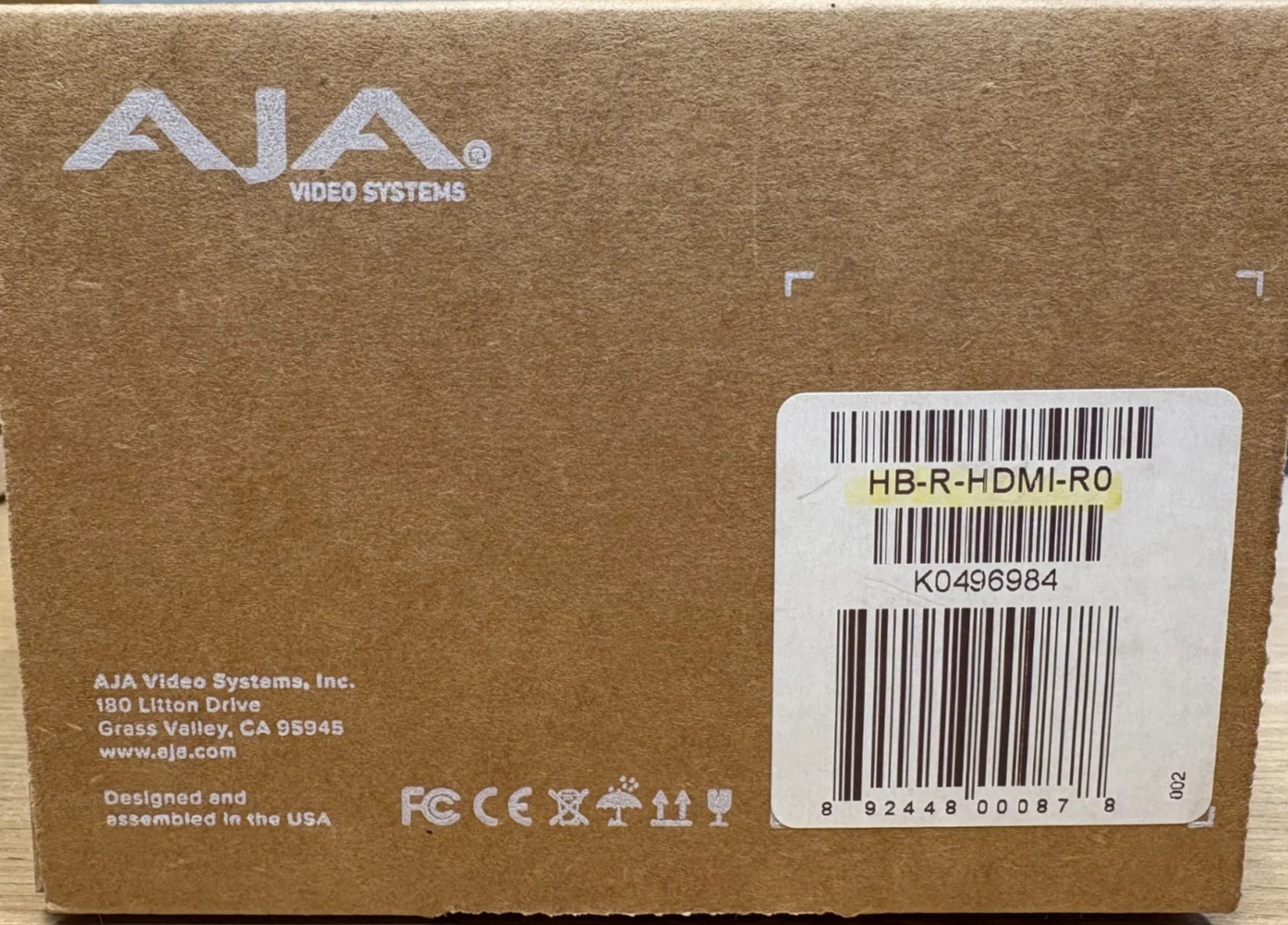 AJA HB-R-HDMI-R0 HD BaseT to HDMI Converter with Power Adapter (P/N: K0496984)
