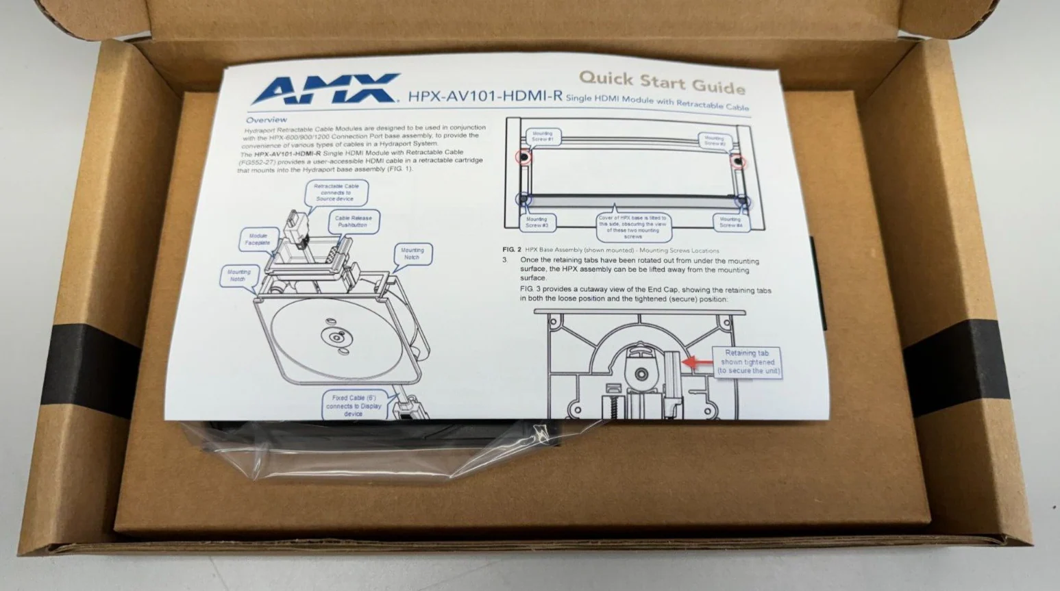 AMX FG552-27 HPX-AV101-HDMI-R Retractable HDMI Module with Integrated Cable - Image 2