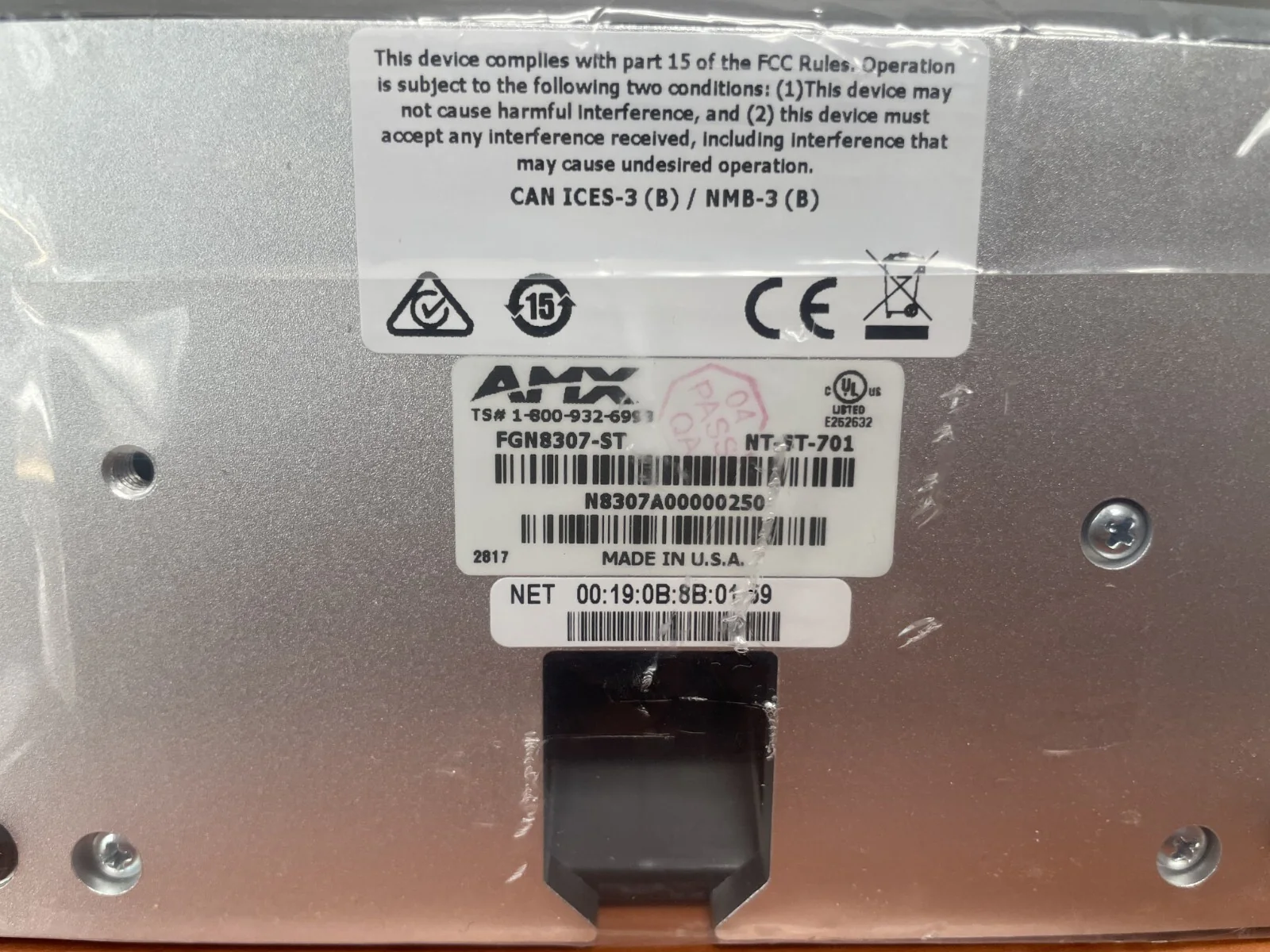AMX FGN8307-ST ND-ST-701 7 in Tabletop Touch Panel - Image 4