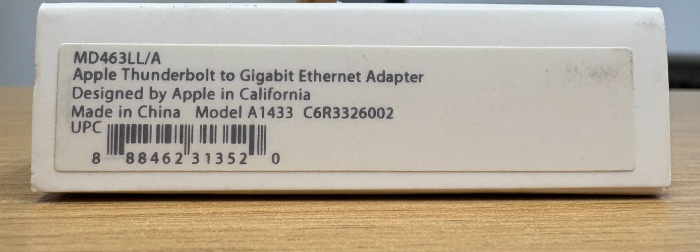Apple A1433 Thunderbolt to Gigabit Ethernet Adapter (P/N: MD463LL/A) - Image 2