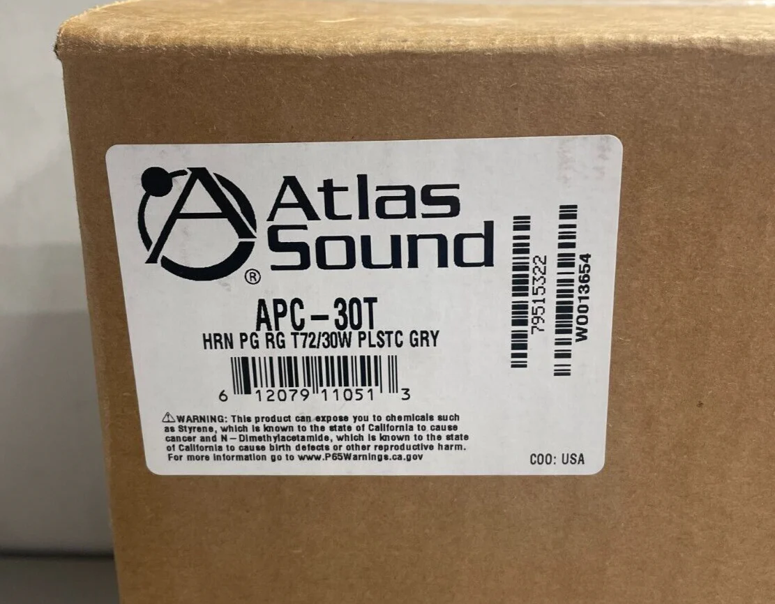 Atlas Sound APC-30T Wide Angle Speaker with 30-Watt 25V/70V/100V Transformer - Image 2