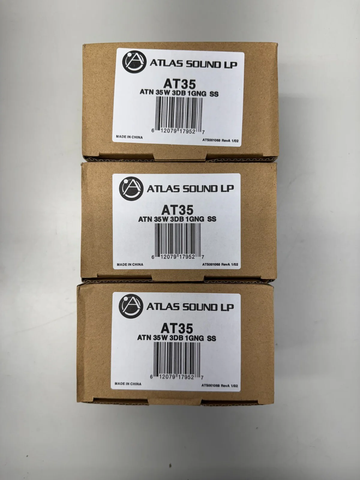 Atlas Sound AT35 35W Attenuator Volume Control Single Gang Commercial Lot of 3 - Image 2
