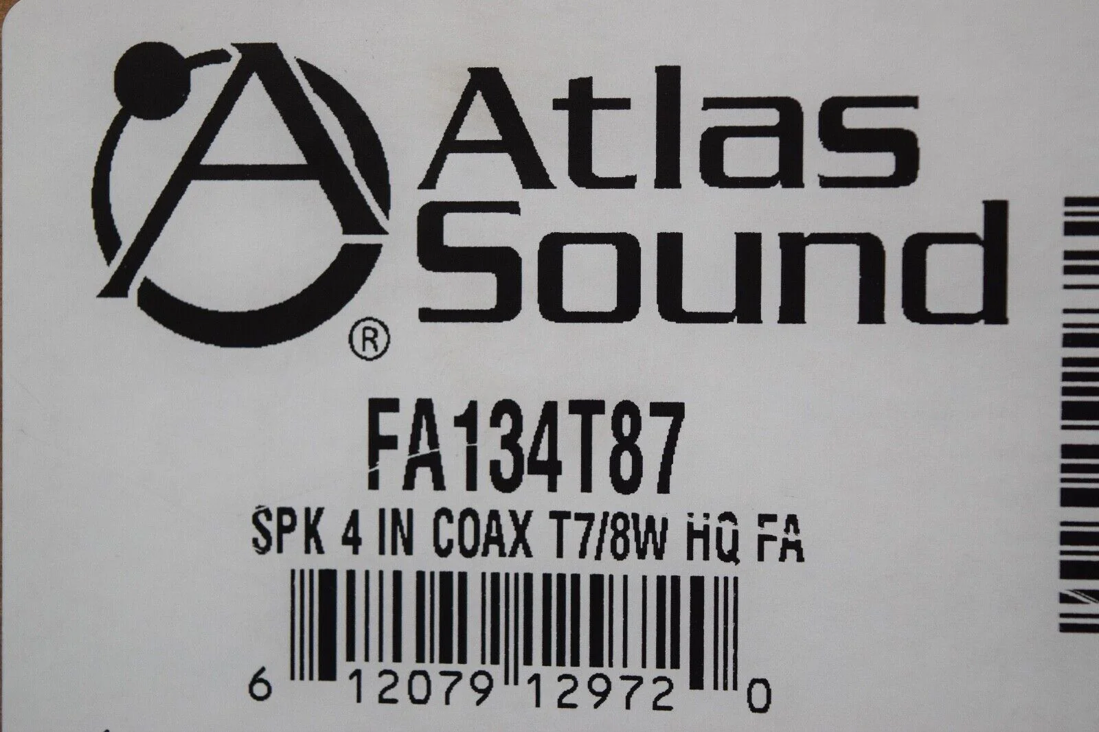 Atlas Sound FA134T87 4" Coaxial In-Ceiling Speaker  w/ 8-Watt 70V Transformer - Image 2