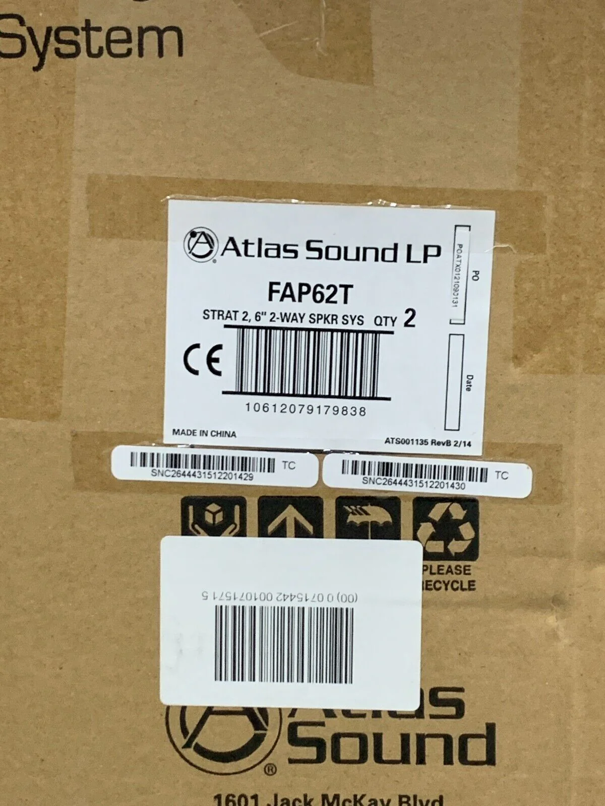 Atlas Sound FAP62T Strategy II Series 6" 32W Coaxial Ceiling Spkrs (Pair, White) - Image 2