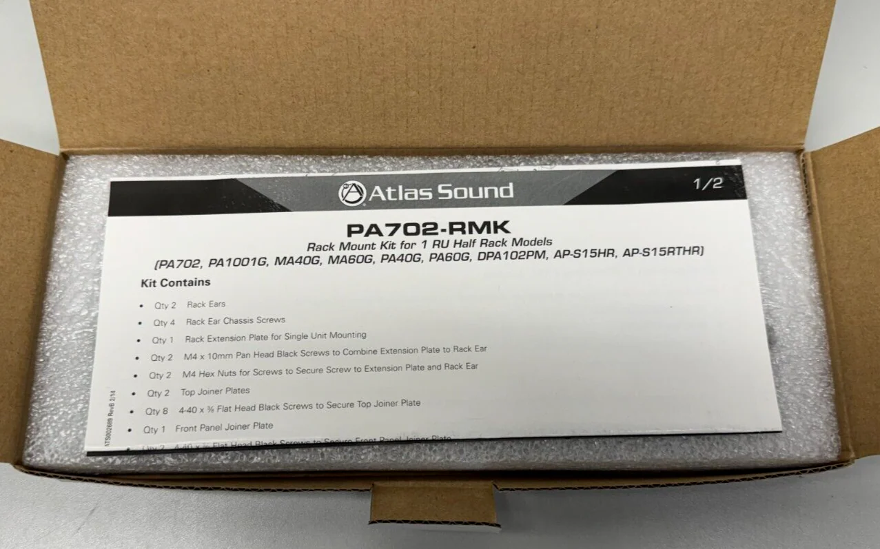Atlas Sound LP PA702-RMK AMP, Rack MTG Kit for PA702 Amplifier - Image 2