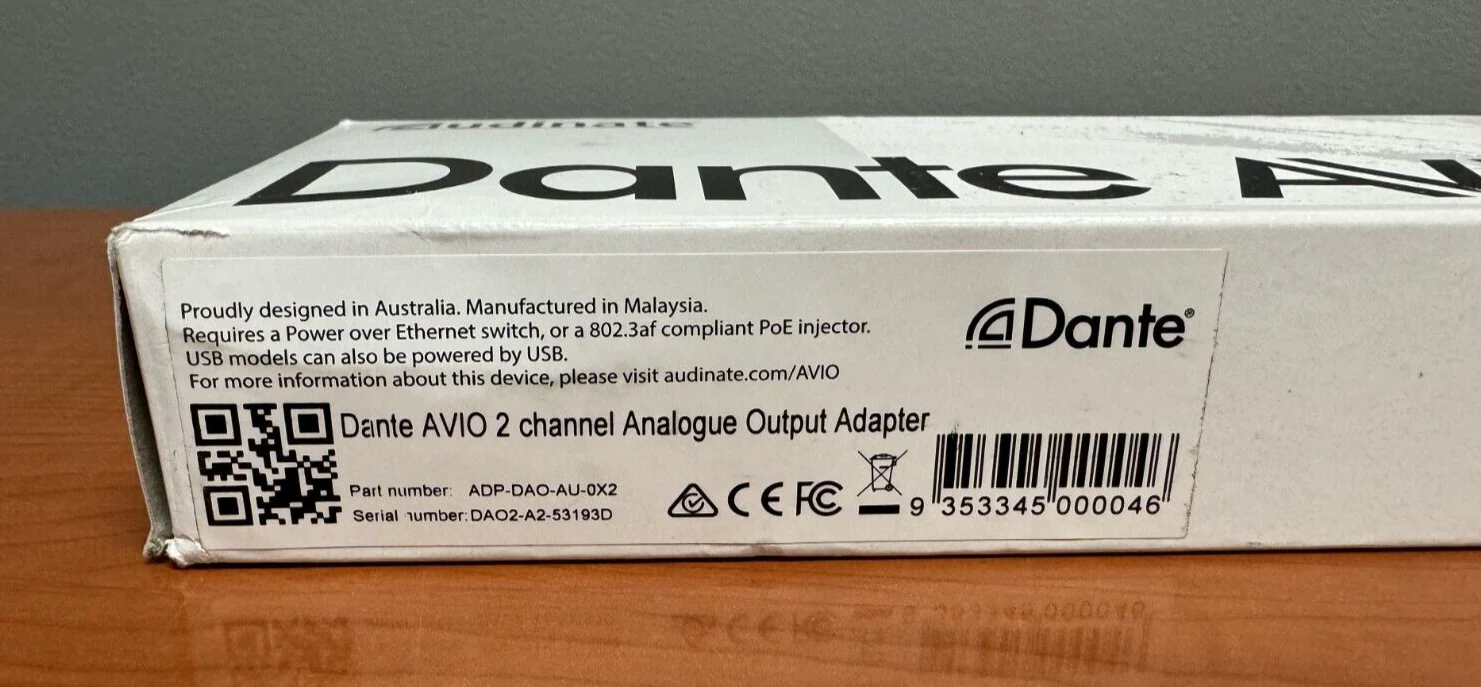Audinate ADP-DAO-AU-0X2 AVIO 2-Ch XLR Analog Output Adapter for Dante Network - Image 2