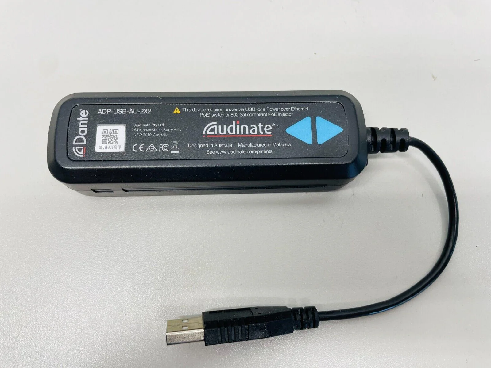 Audinate ADP-USB-AU-2X2 Dante AVIO 2x2 USB Type-A I/O Adapter for Dante Audio - Image 3