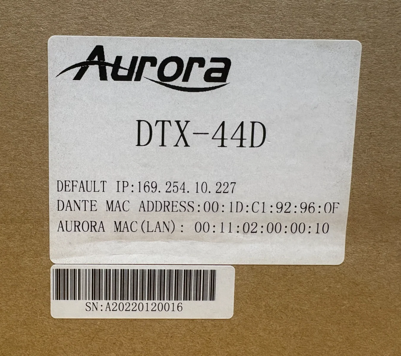 Aurora DTX-44D 4x4 Dante audio DSP with 4x4 analog I/O