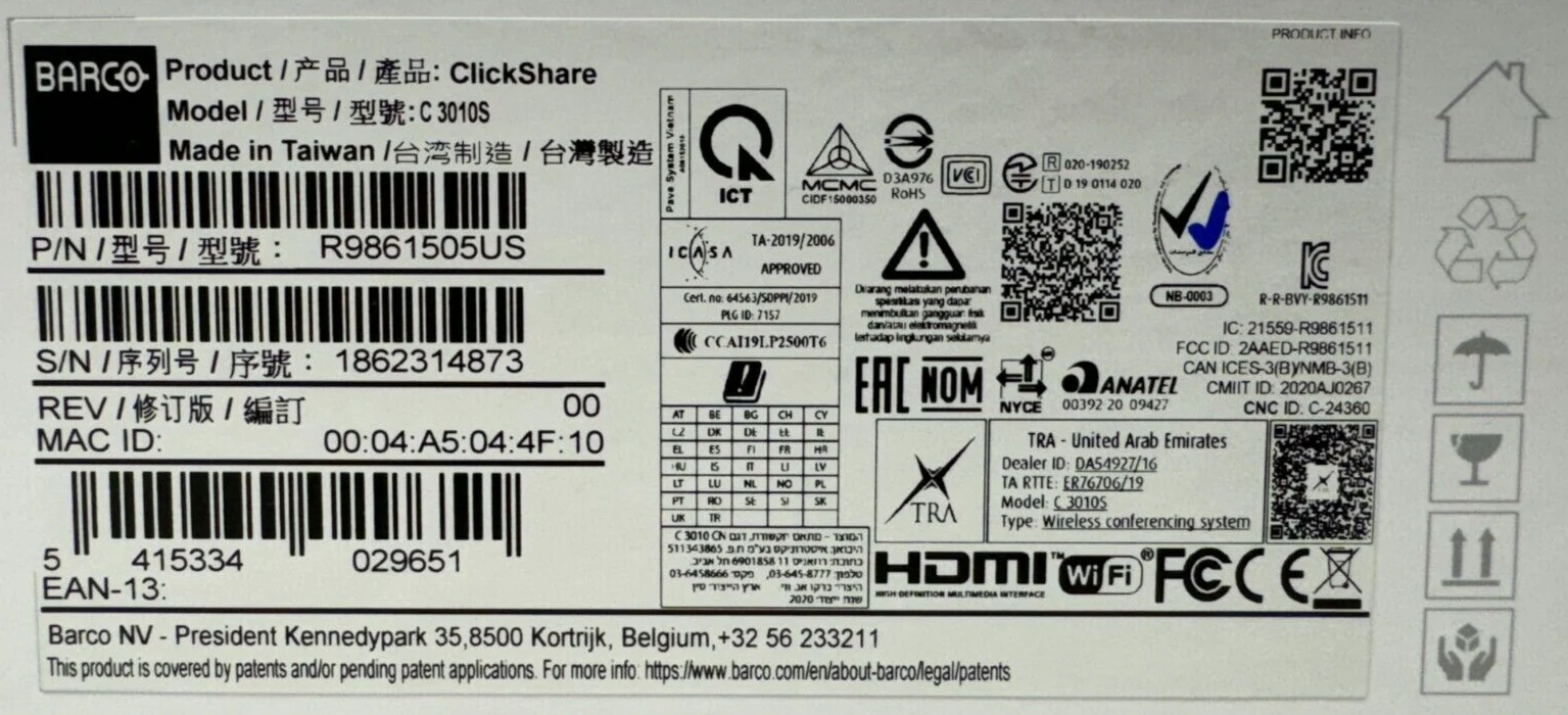 Barco Clickshare C-5 Wireless Presentation System R9861505US - Image 3