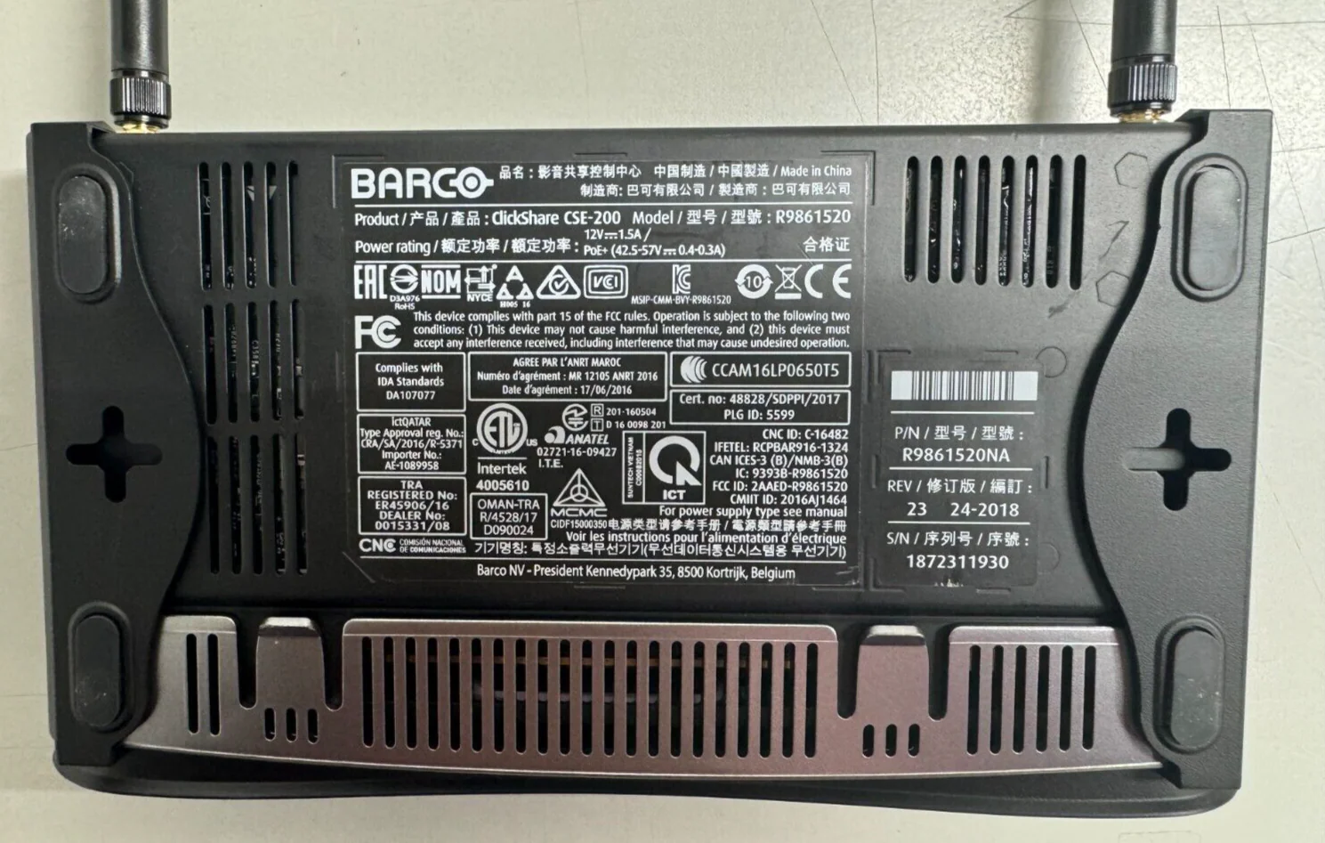 Barco CSE-200 Huddle Wireless Presentation System R9861520 w/ 1 Button & Power - Image 5