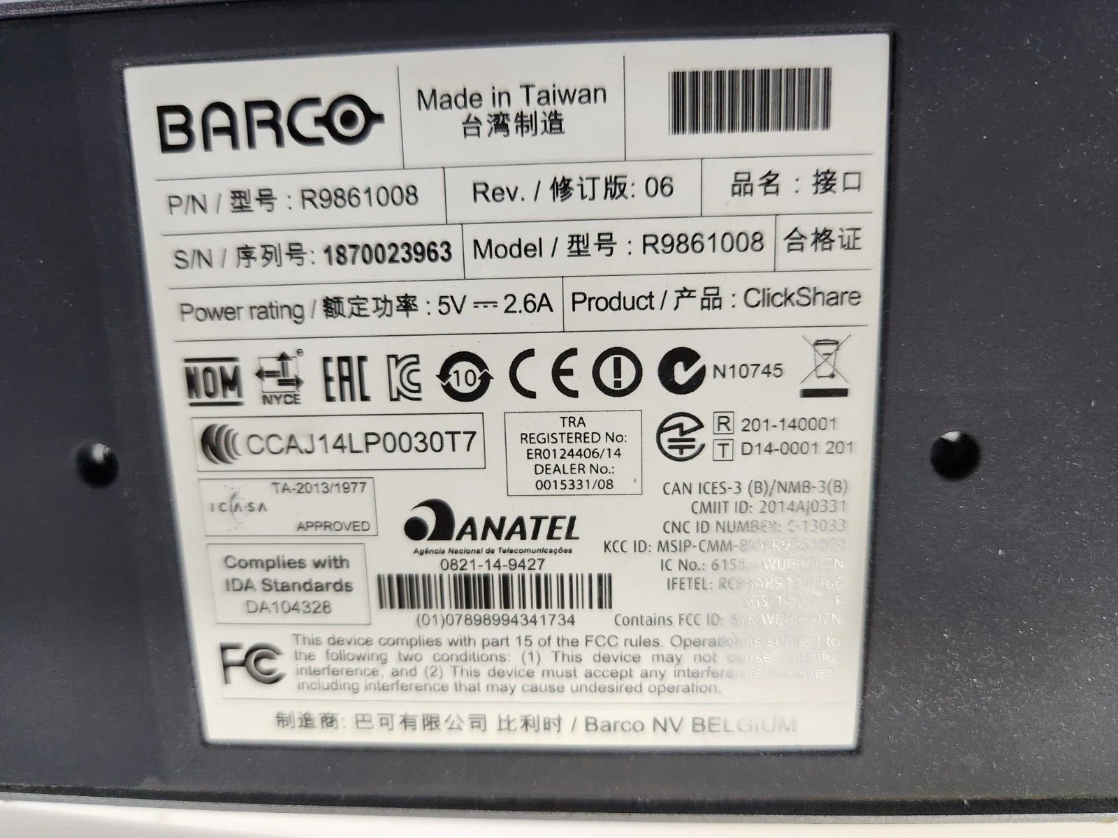 Barco CSM-1 ClickShare Wireless Presentation System R9861008 with 2 Buttons - Image 4