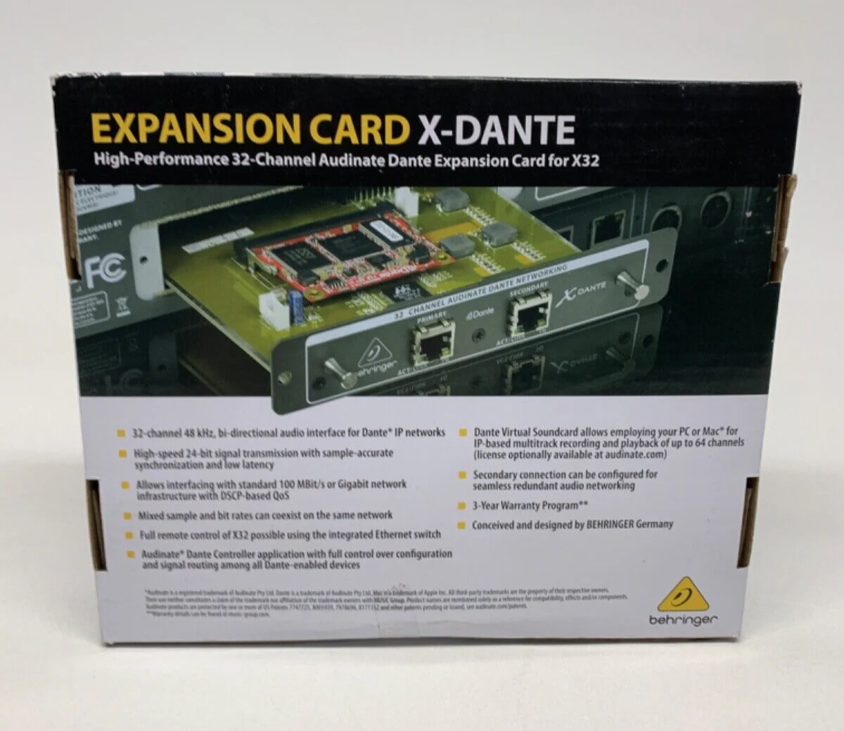 Behringer X-DANTE High-PerformNCE 32-Channel Audinate Dante Expansion Card - Image 2