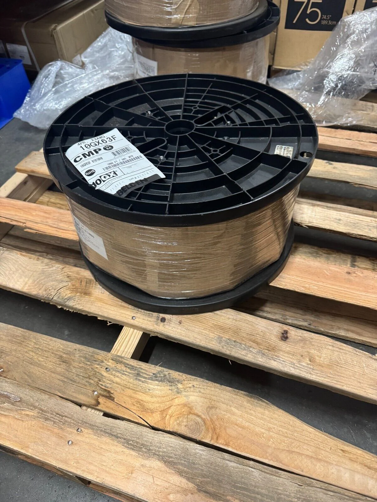 Belden 10GX63F 0101000 CAT6A 4PRB F/UTP CMP REEL 23 AWG 1000ft - Image 3