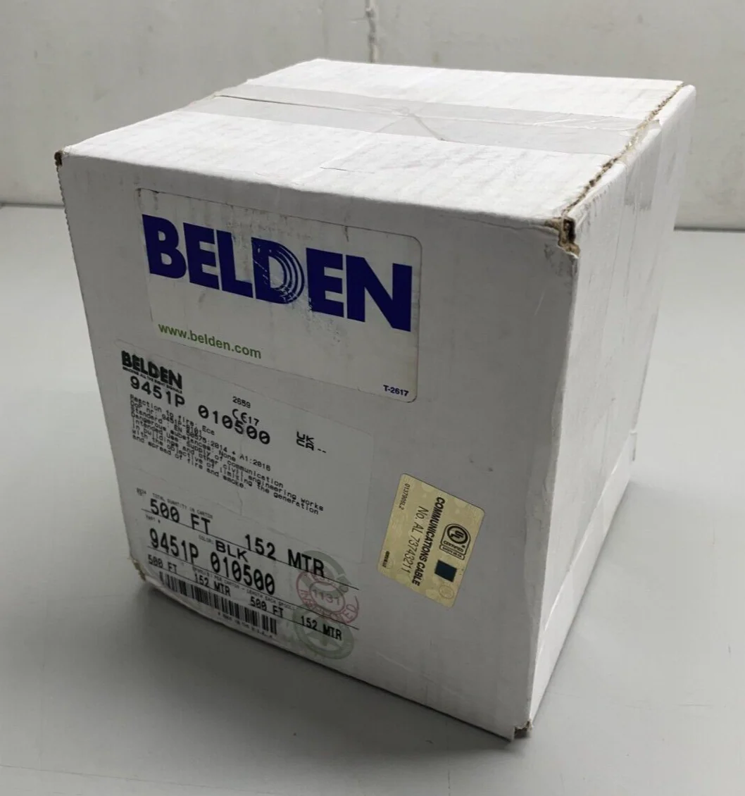 Belden 9451P Plenum Single Pair Balanced Analog Line Level Audio Cable - 500'