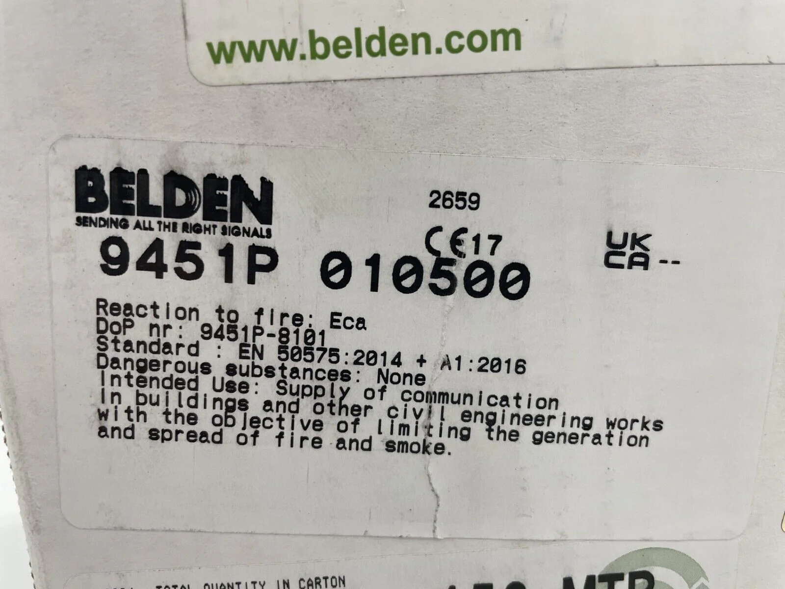 Belden 9451P Plenum Single Pair Balanced Analog Line Level Audio Cable - 500' - Image 3