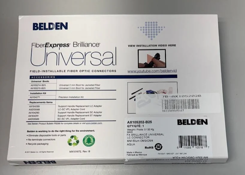 Belden AX105202-B25 LC Connector MM, OM3-OM4, AQUA (25 Pack) - Image 2