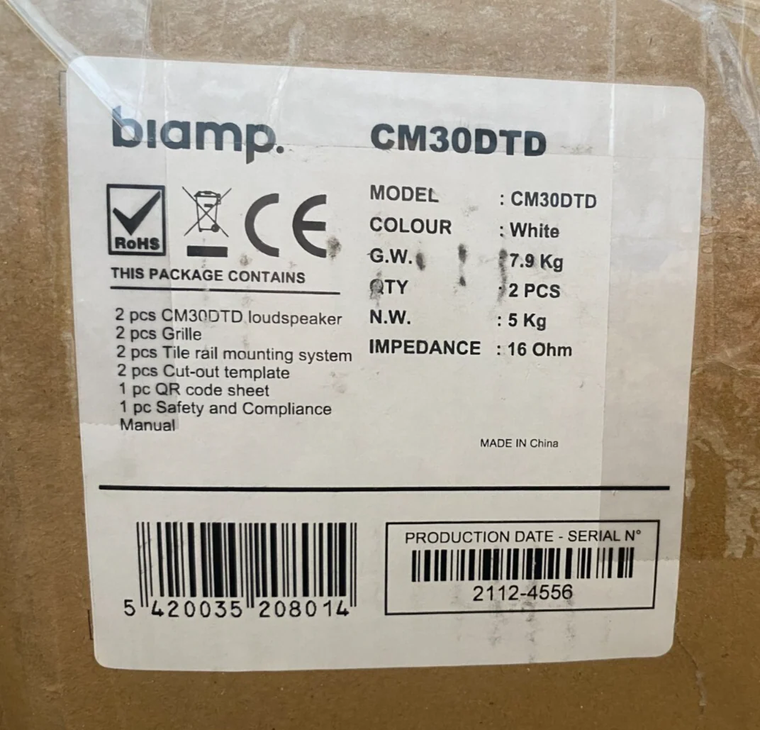 Biamp Desono CM30DTD Two-Way 4.25-inch Ceiling Loudspeaker