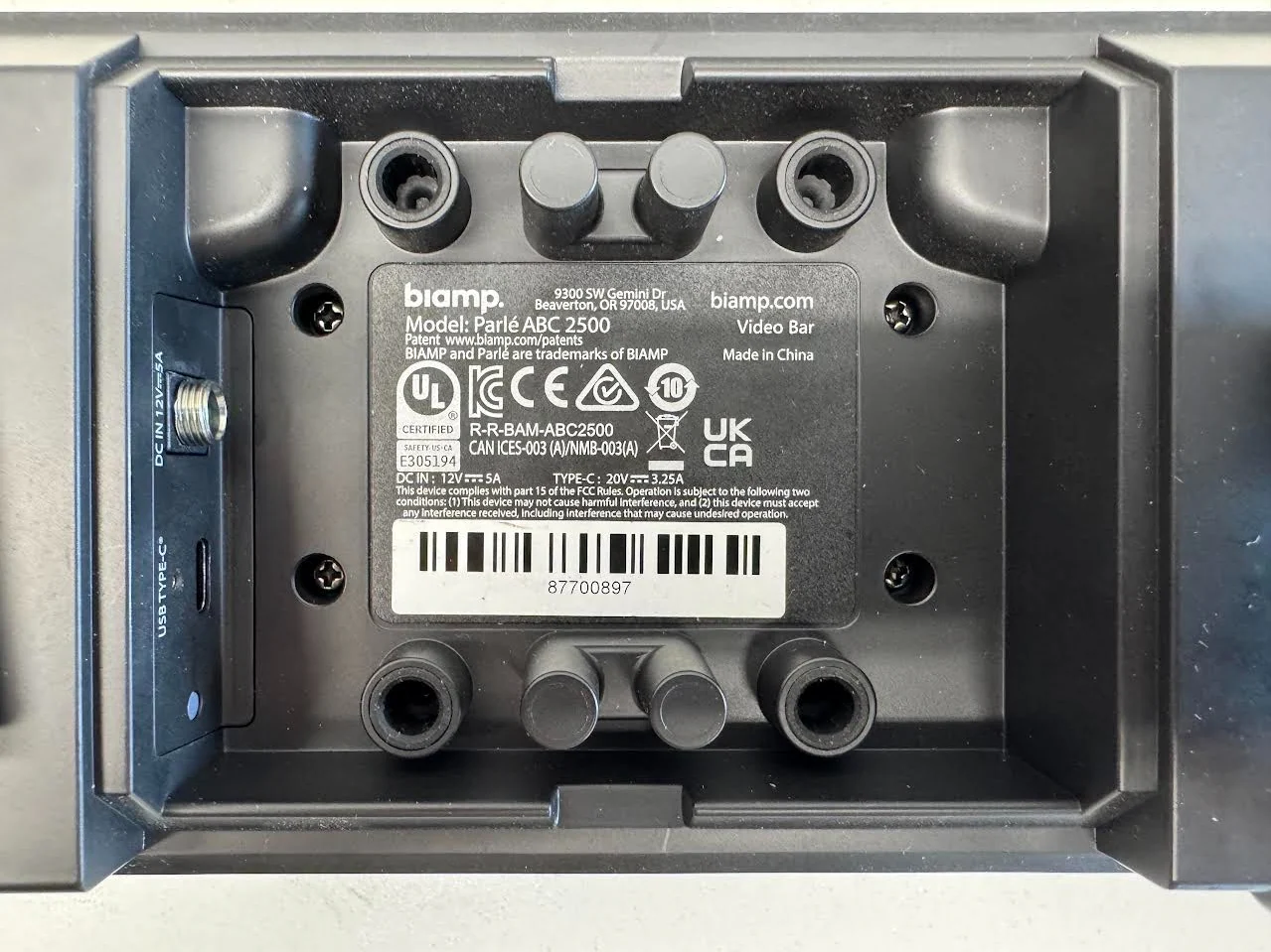 Biamp Parlé PMA 2000-DM Mount for Parlé ABC 2500, VBC 2500 (P/N: 909-0089-900)