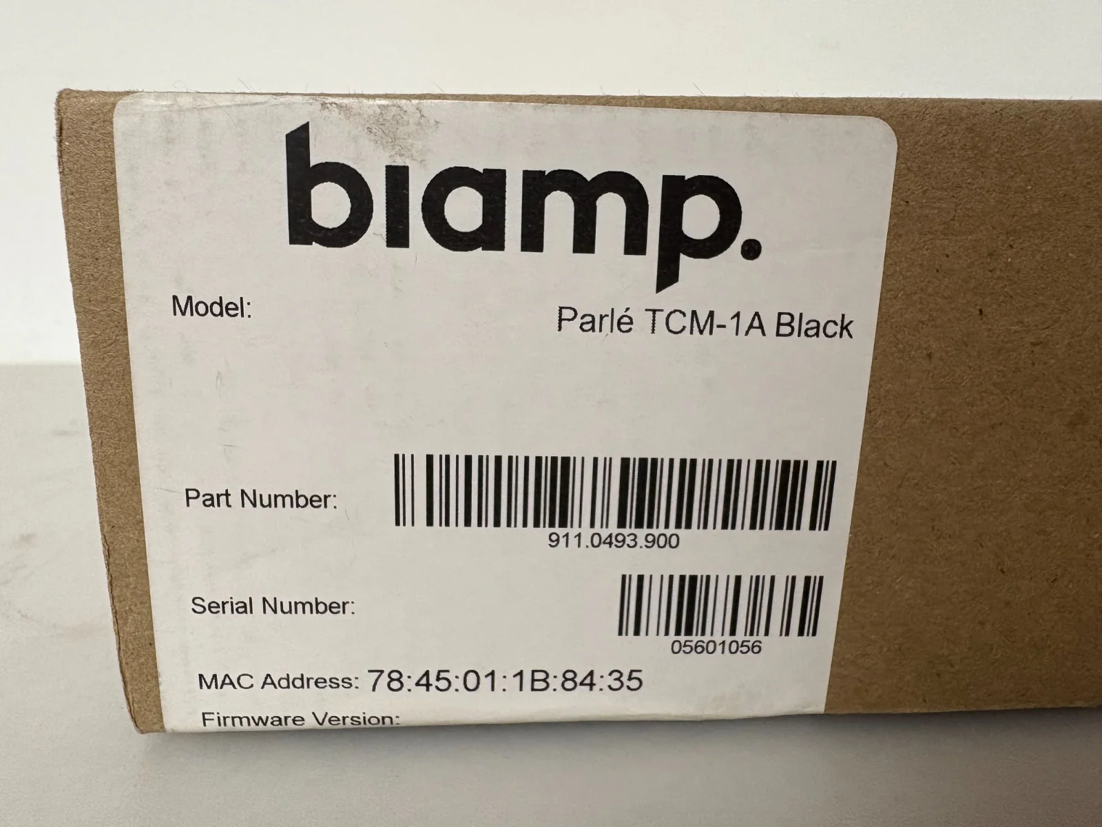Biamp Parle TCM-1A Beamtracking Pendant Ceiling Microphone (P/N: 911.0493900)