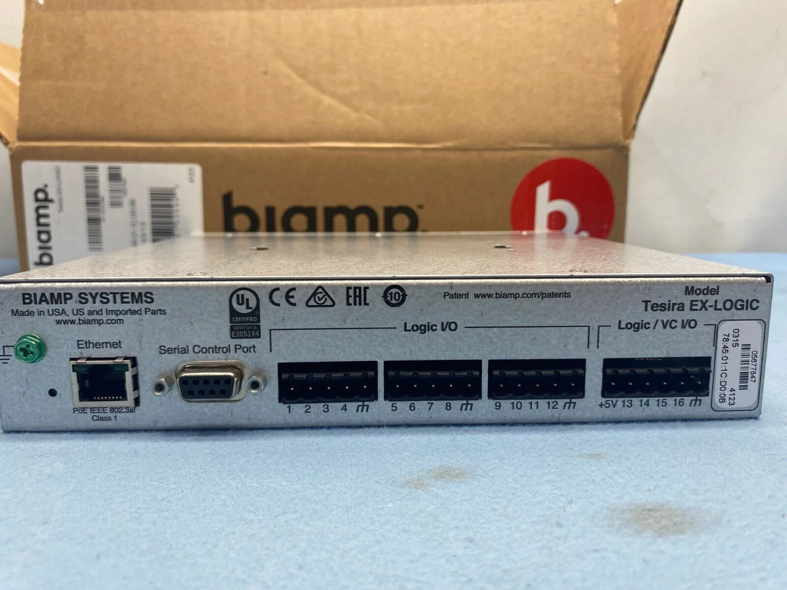 Biamp Systems Tesira Ex-Logic Half Rack Control Interface Ethernet PoE Logic Box - Image 4