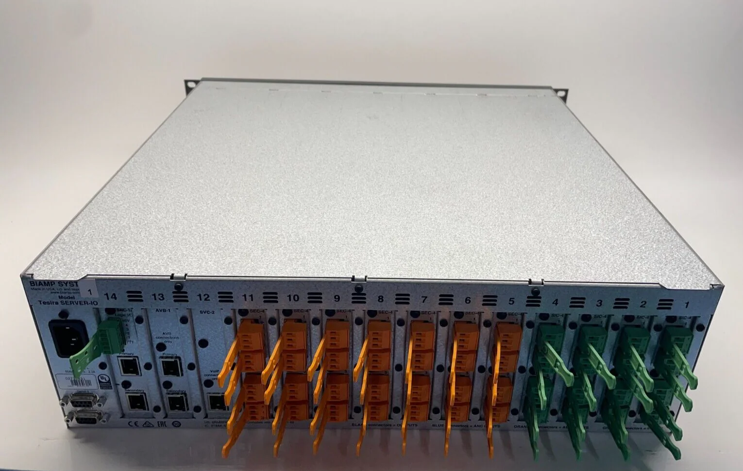 Biamp Systems Tesira SERVER-IO Digital Network Signal Processor DSP w/ 14 Cards - Image 3