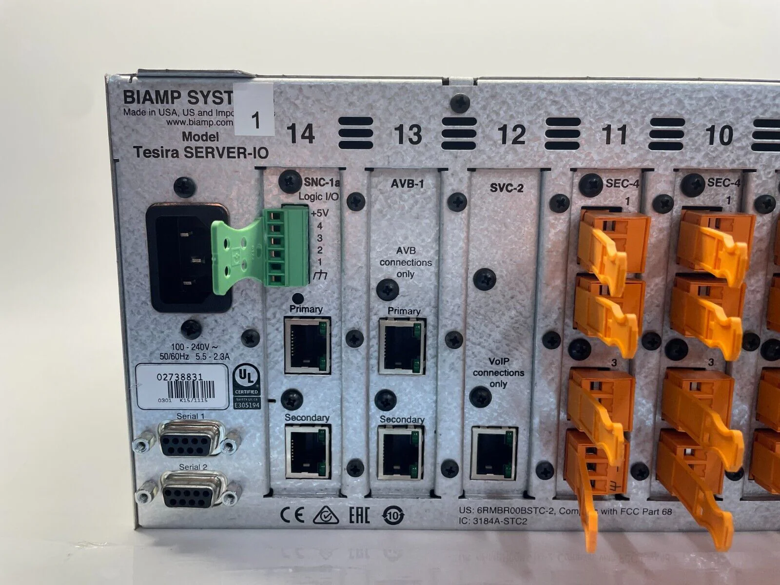 Biamp Systems Tesira SERVER-IO Digital Network Signal Processor DSP w/ 14 Cards - Image 6