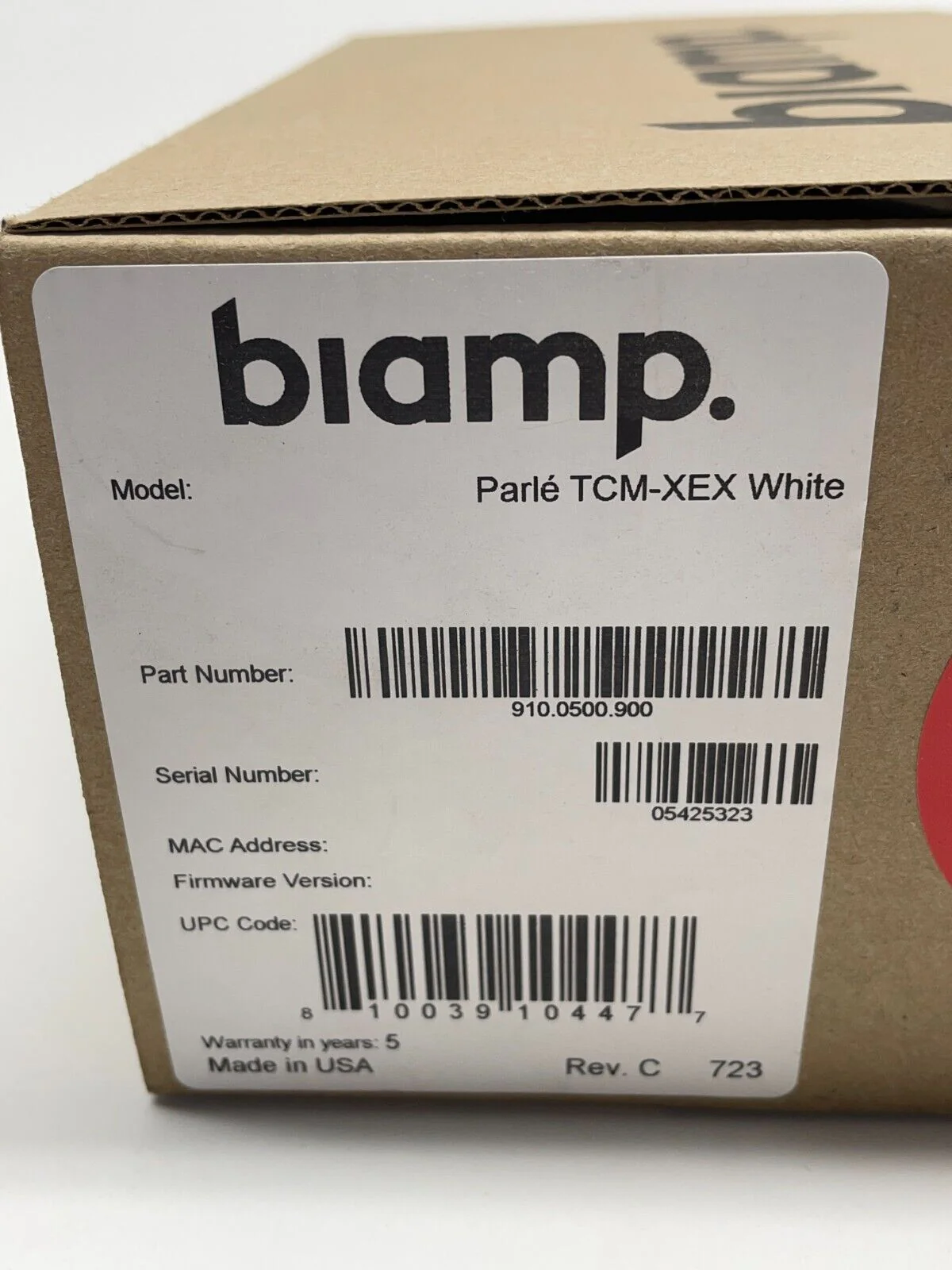 Biamp TCM-XEX  (WHITE)  Parlé Beamtracking Ceiling Microphone 911.0500.900 - Image 2