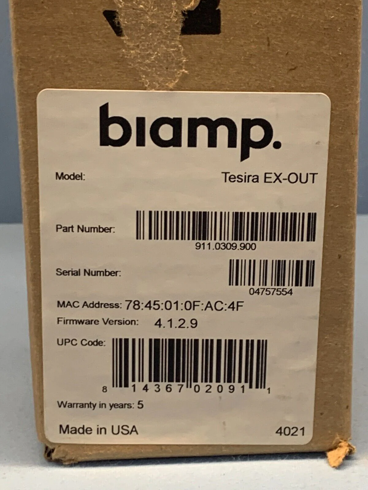Biamp Tesira EX-OUT 4-channel audio line level output expander - Image 4