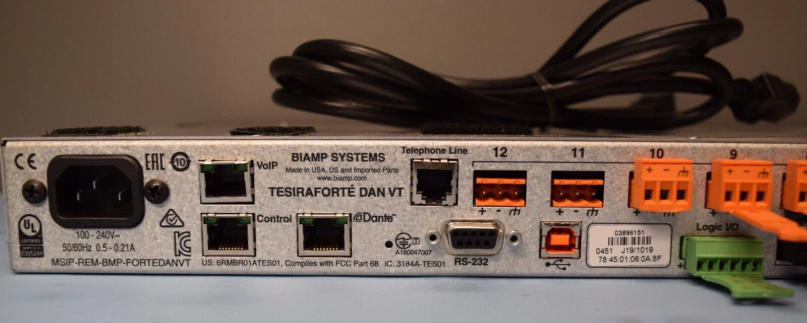 Biamp Tesira Forté Dan VT Audio Processor DSP with Dante - Image 4