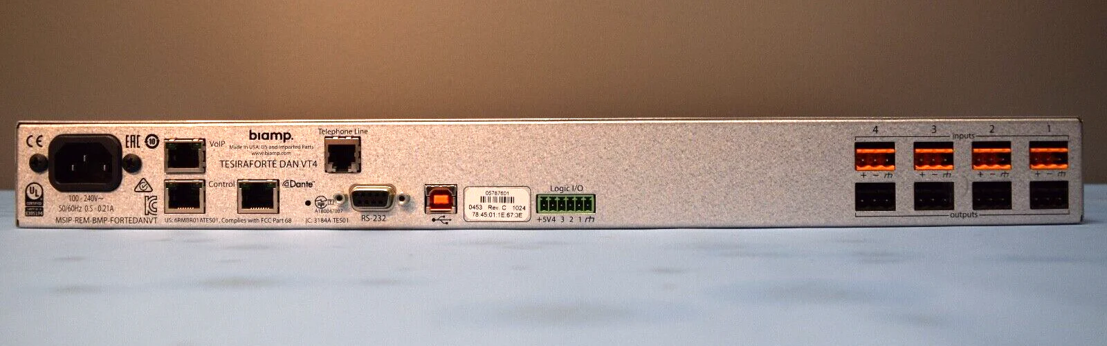Biamp Tesira Forté Dan VT4 Digital Audio Server DSP with Dante - Image 2