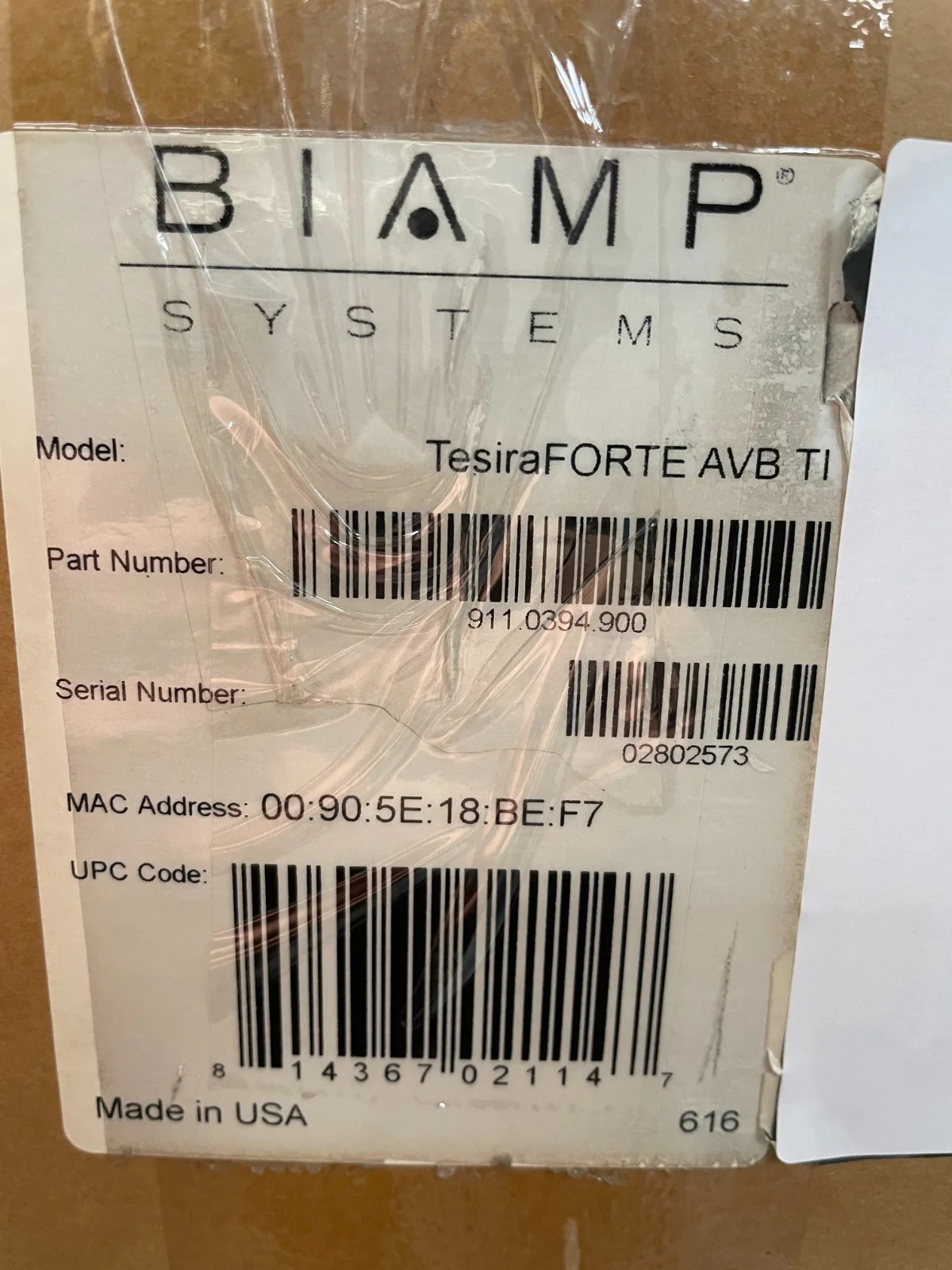 Biamp TesiraFORTE AVB TI Digital Audio Signal Processor 12-Input 8-Output - Image 2