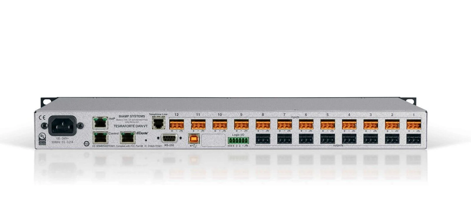 Biamp TesiraFORTE DAN VT Digital Audio Server Fixed I/O DSP Signal Processor - Image 6