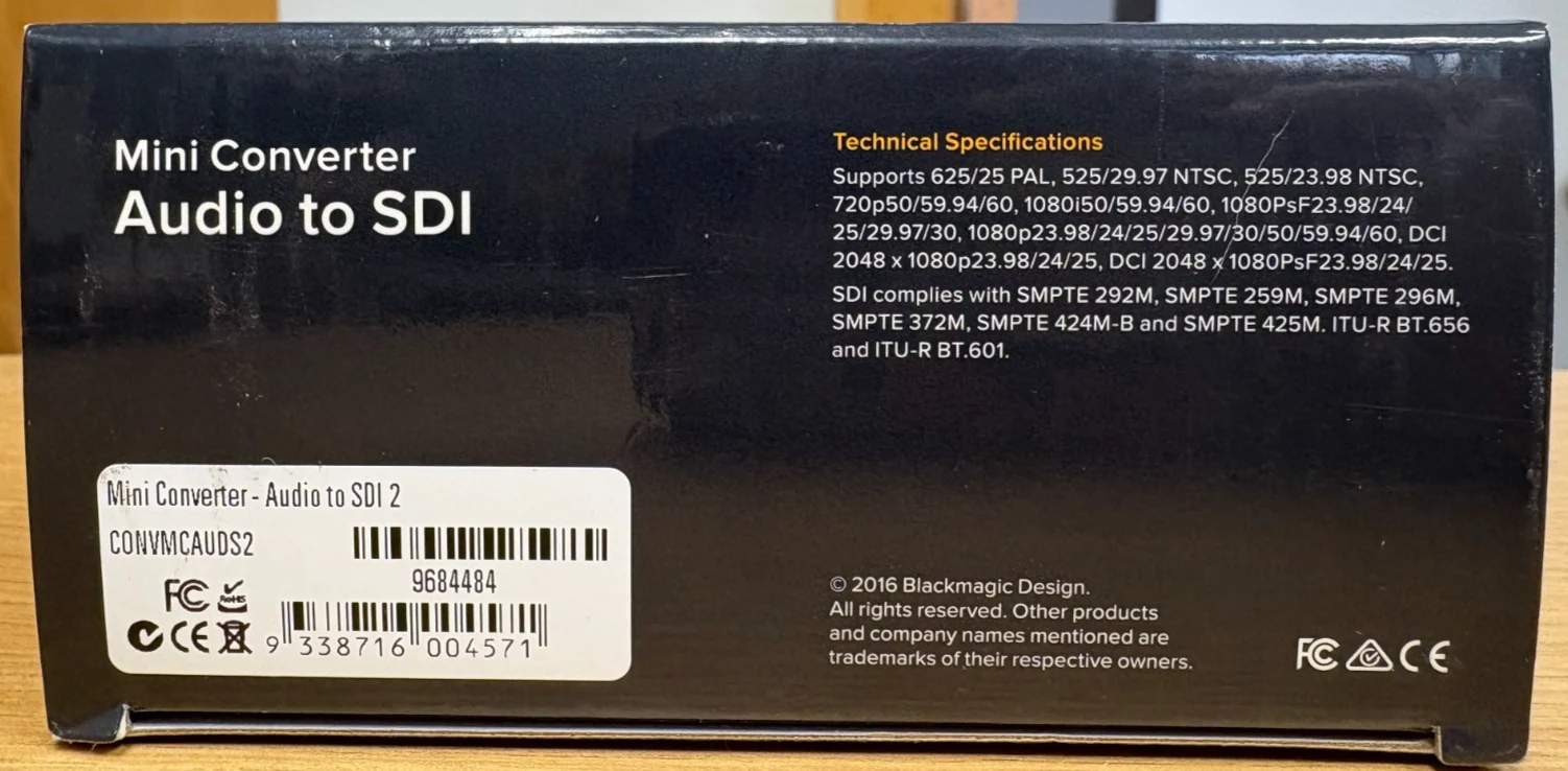 Blackmagic Design Mini Converter Audio to SDI 2 (P/N: CONVMCAUDS2) - Image 2