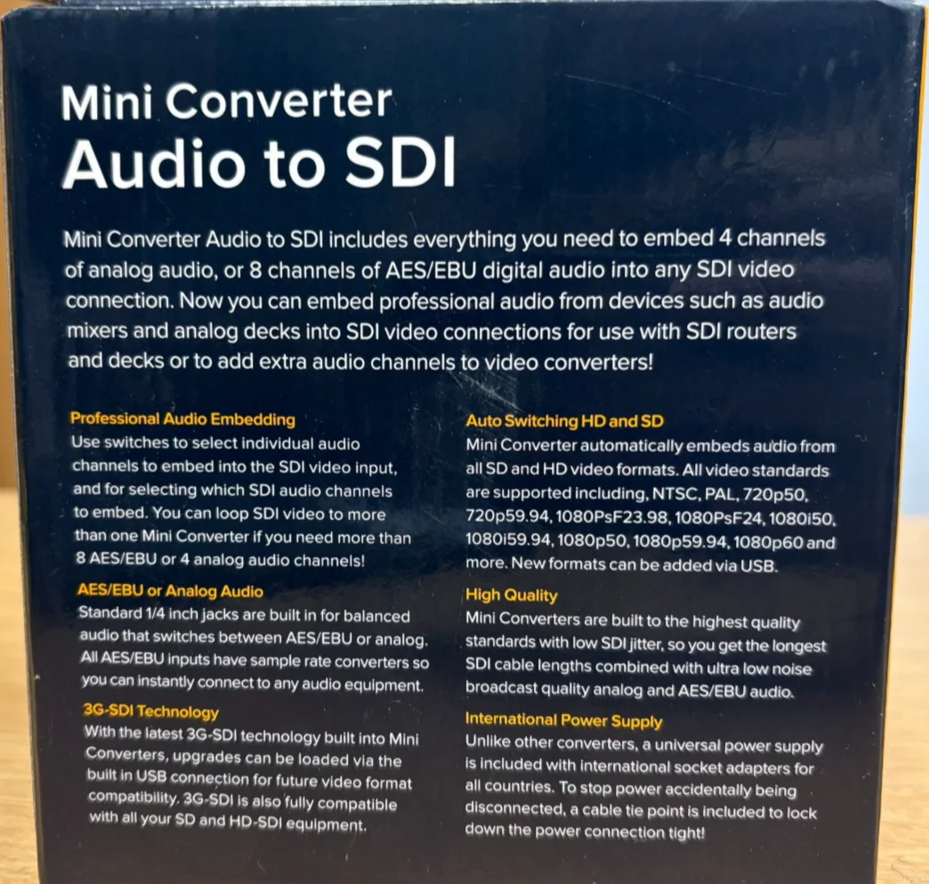 Blackmagic Design Mini Converter Audio to SDI 2 (P/N: CONVMCAUDS2) - Image 3