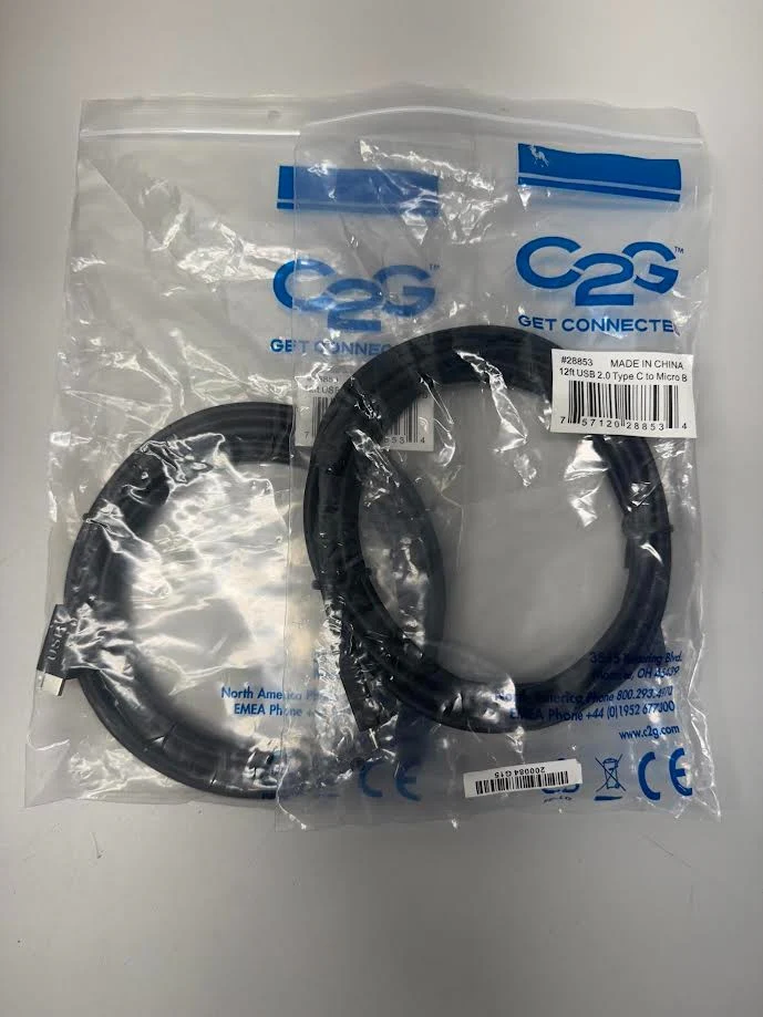 C2G 12ft (3.7m) USB 2.0 USB-C to USB Micro-B Cable M/M - Black LOT OF 2 - Image 3