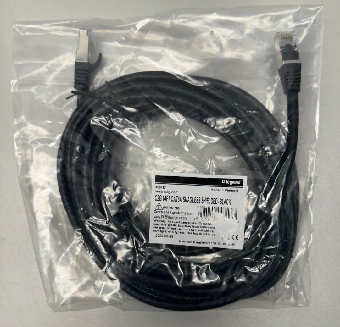 C2G 14FT CAT6A Snagless Shielded (Black) LOT OF 9 - Image 2