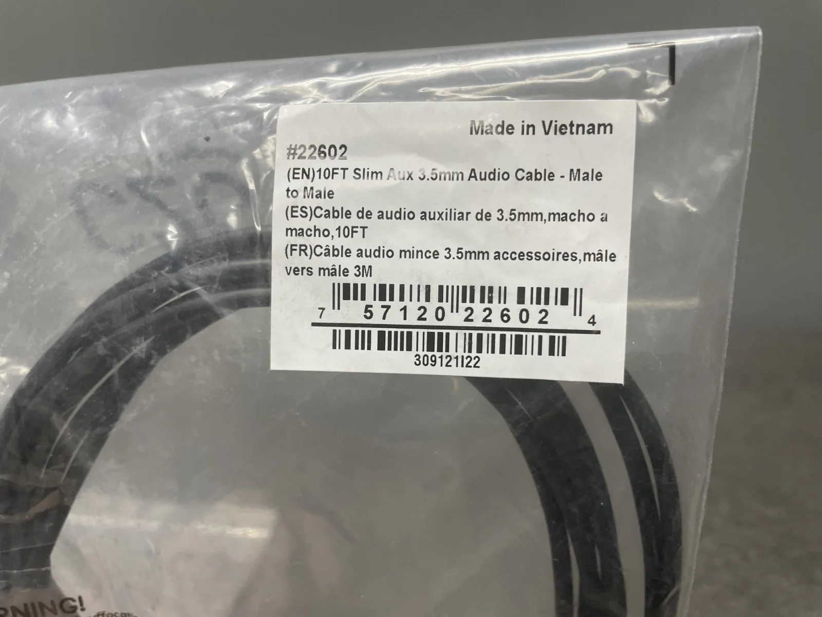 C2G 22602 10Ft Slim Aux 3.5mm Audio Cable Male to Male Lot of 3 - Image 3