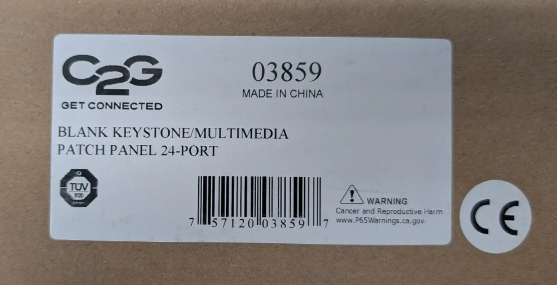 C2G 24 Port Blank Keystone Patch Panel - Image 3