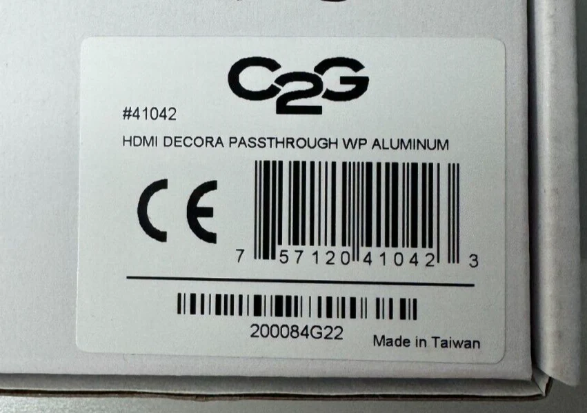 C2G 41042 HDMI Pass Through Wall Plate - Aluminum - Image 2