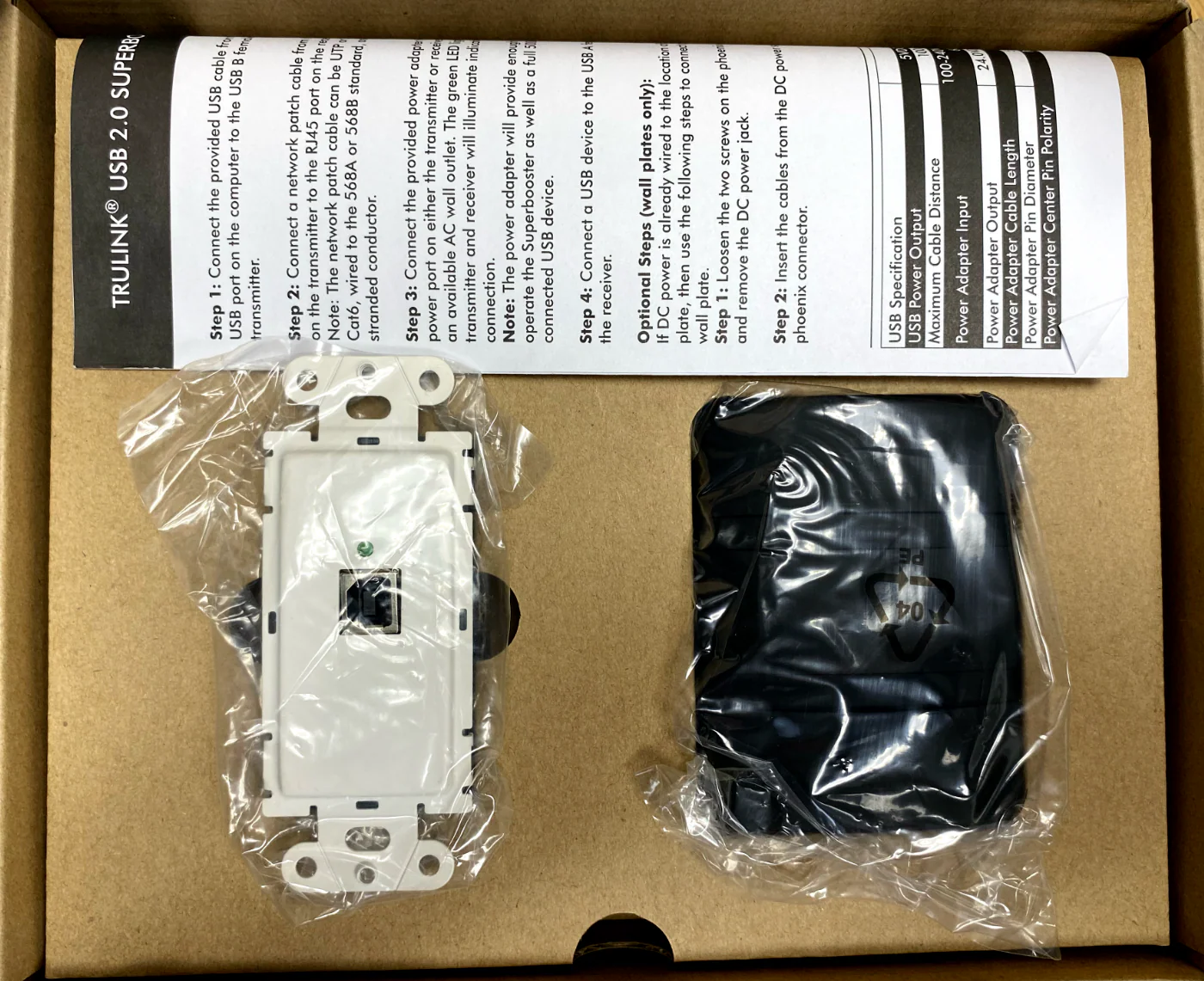C2G 5387 USB 2.0 / Cat5 Superbooster Wall Plate Transmitter to Dongle Receiver - Image 2