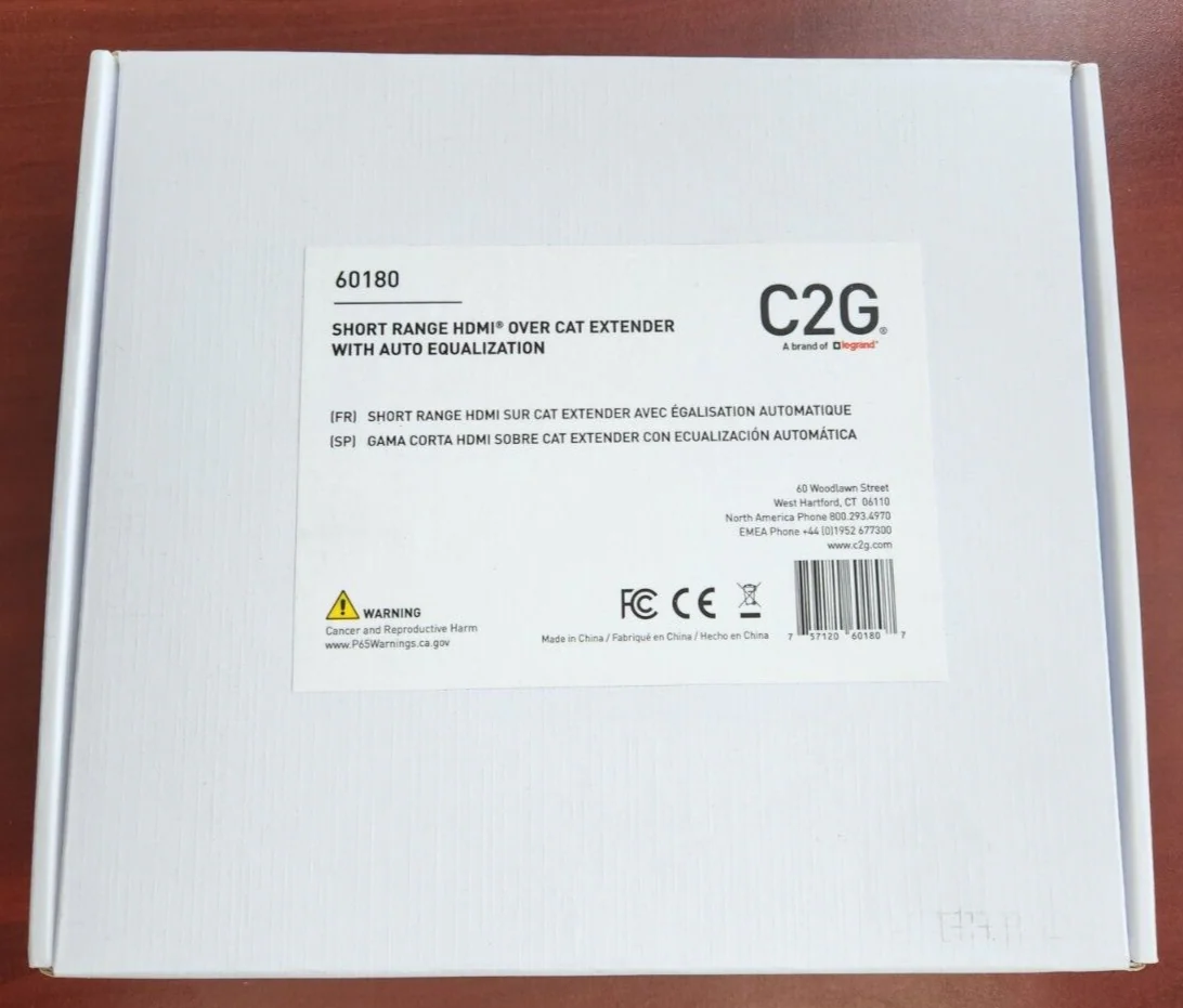 C2G 60180 HDMI Over Cat5/6 Extender up to 164ft (50m) w/ Power Supplies NEW - Image 4