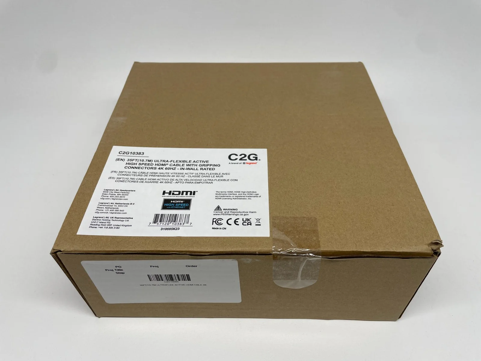 C2G C2G10383 Performance Series High Speed HDMI Cable with Ethernet 4K 60HZ