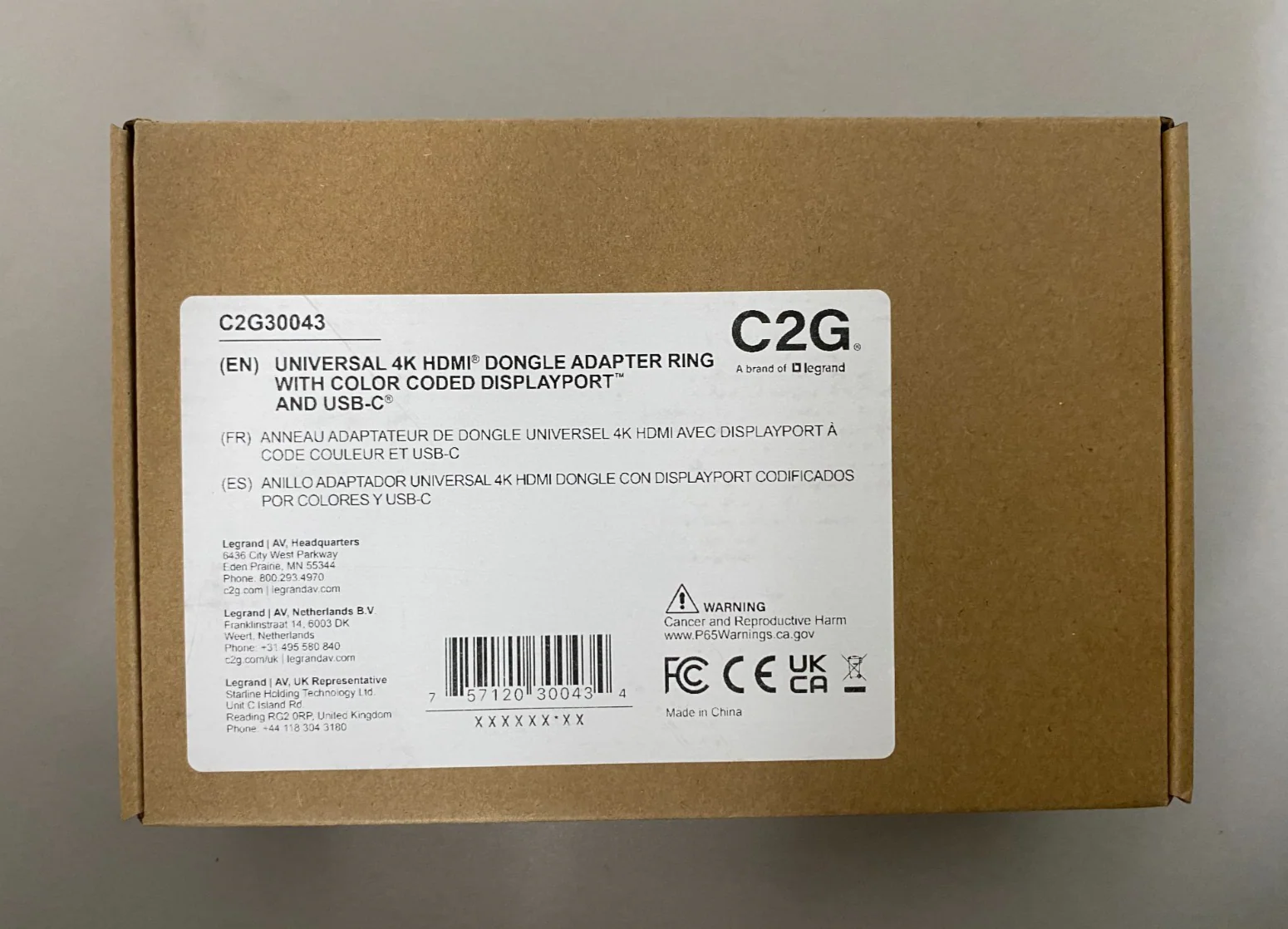 C2G C2G30043 HDMI Dongle Ring Display Port USB-C