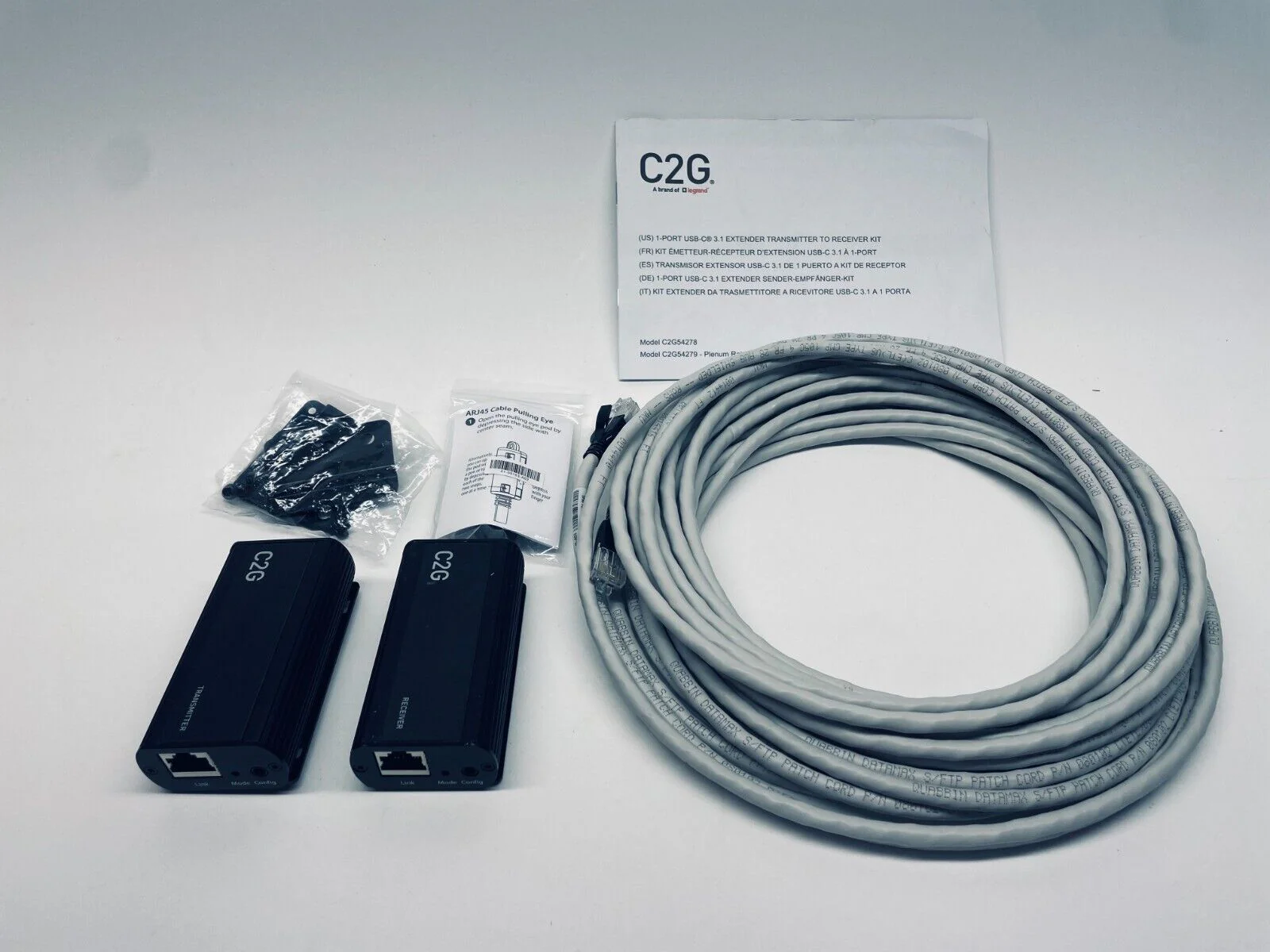 C2G C2G54278 1-Port USB C Extender Transmitter to Receiver Kit - USB 3.2 Gen 1 - Image 3