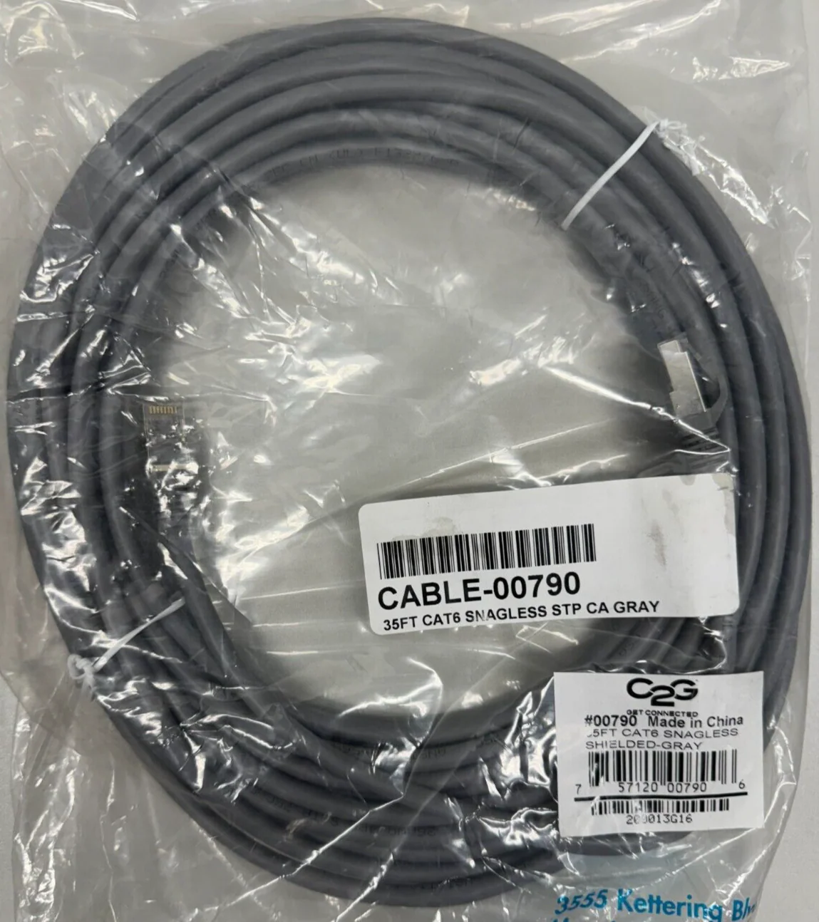 C2G CABLE-00790 35ft (10.7m) Cat6 Shielded (STP) Ethernet Network Patch LOT OF 3 - Image 2