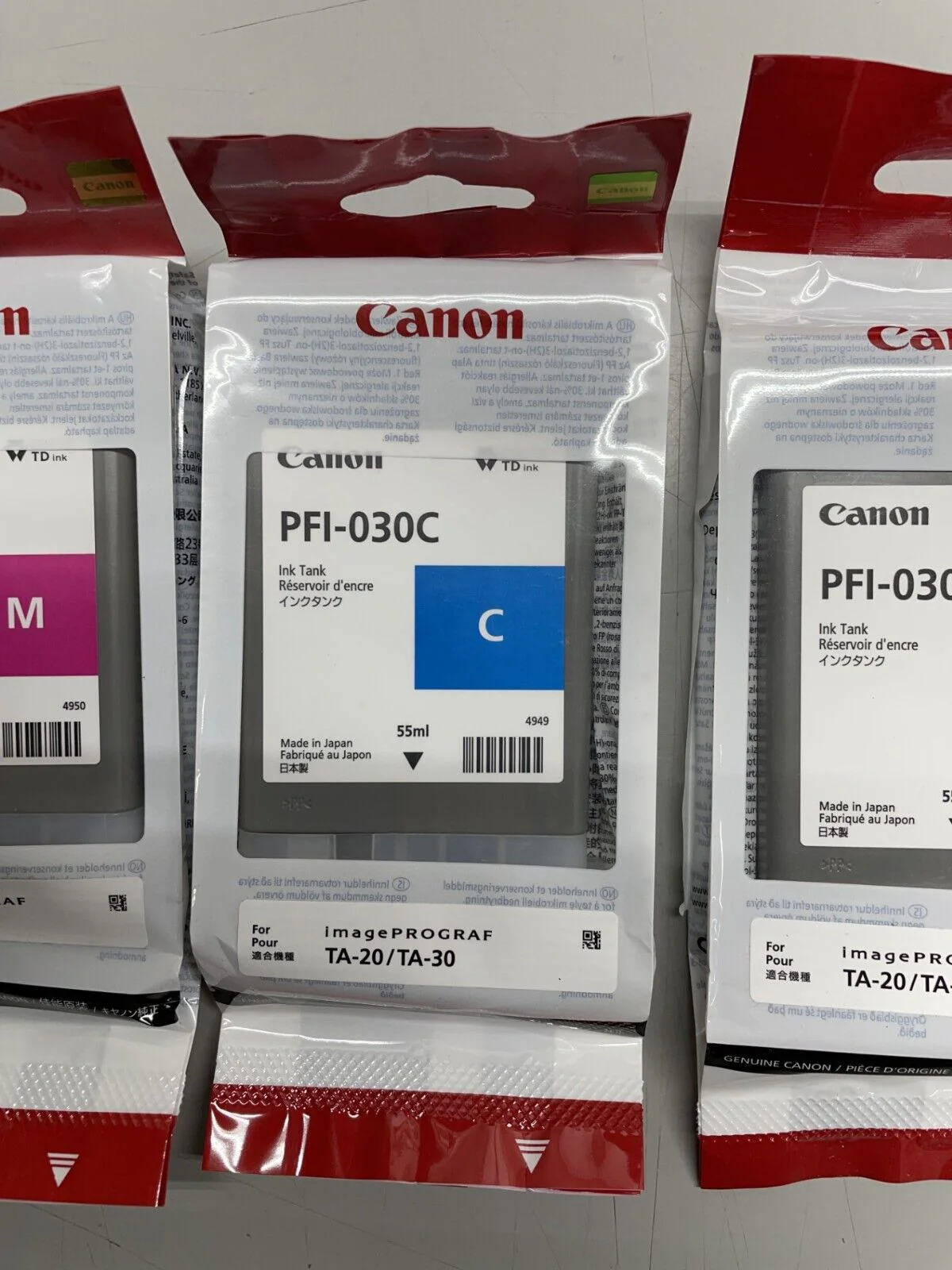 Canon PFI-030 ImagePROGRAF 55ml LUCIA TD Pigment Ink Tank Set Y M C BK - Image 4