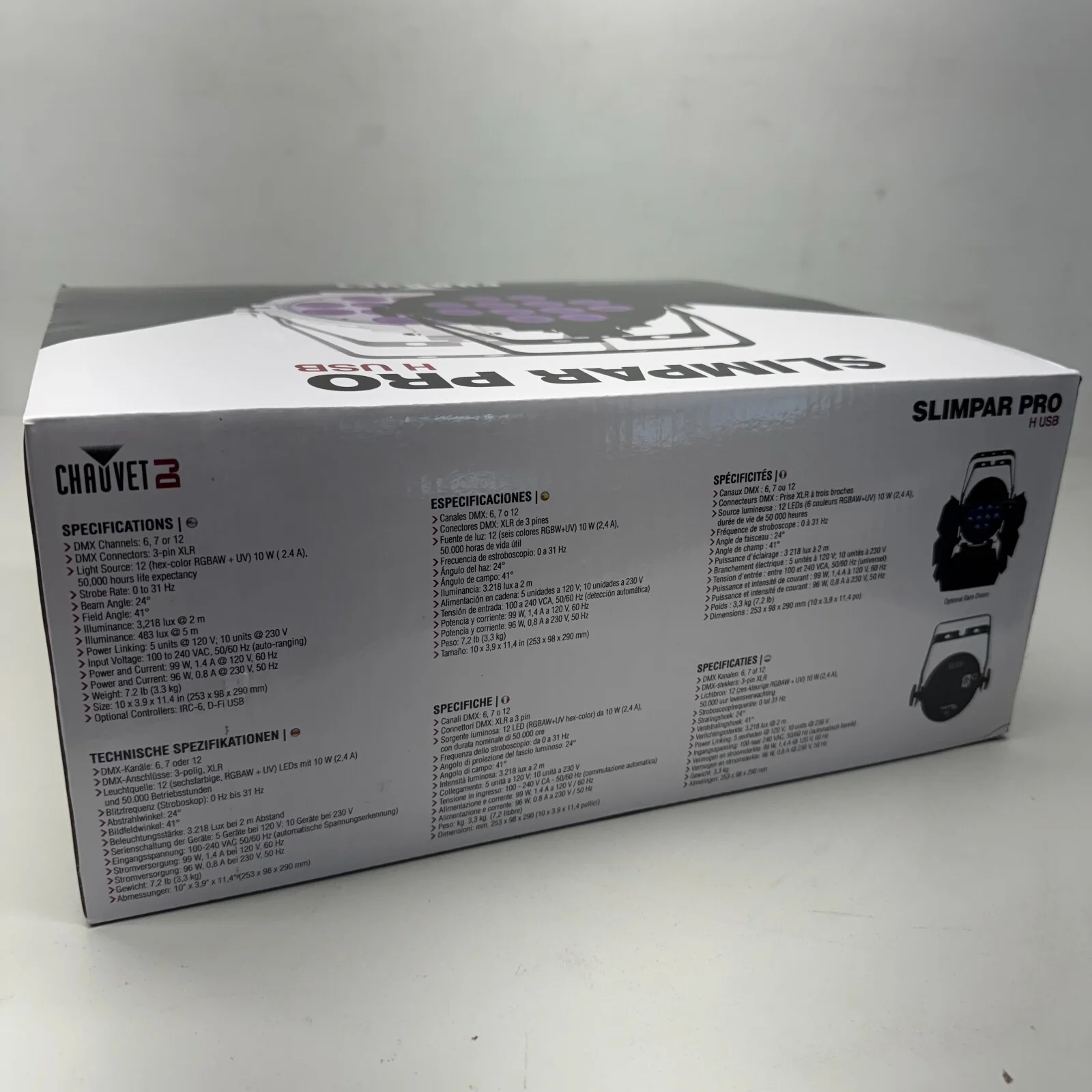 CHAUVET DJ SlimPAR Pro H USB Low-Profile RGBAW+UV LED PAR (Black) - Image 4