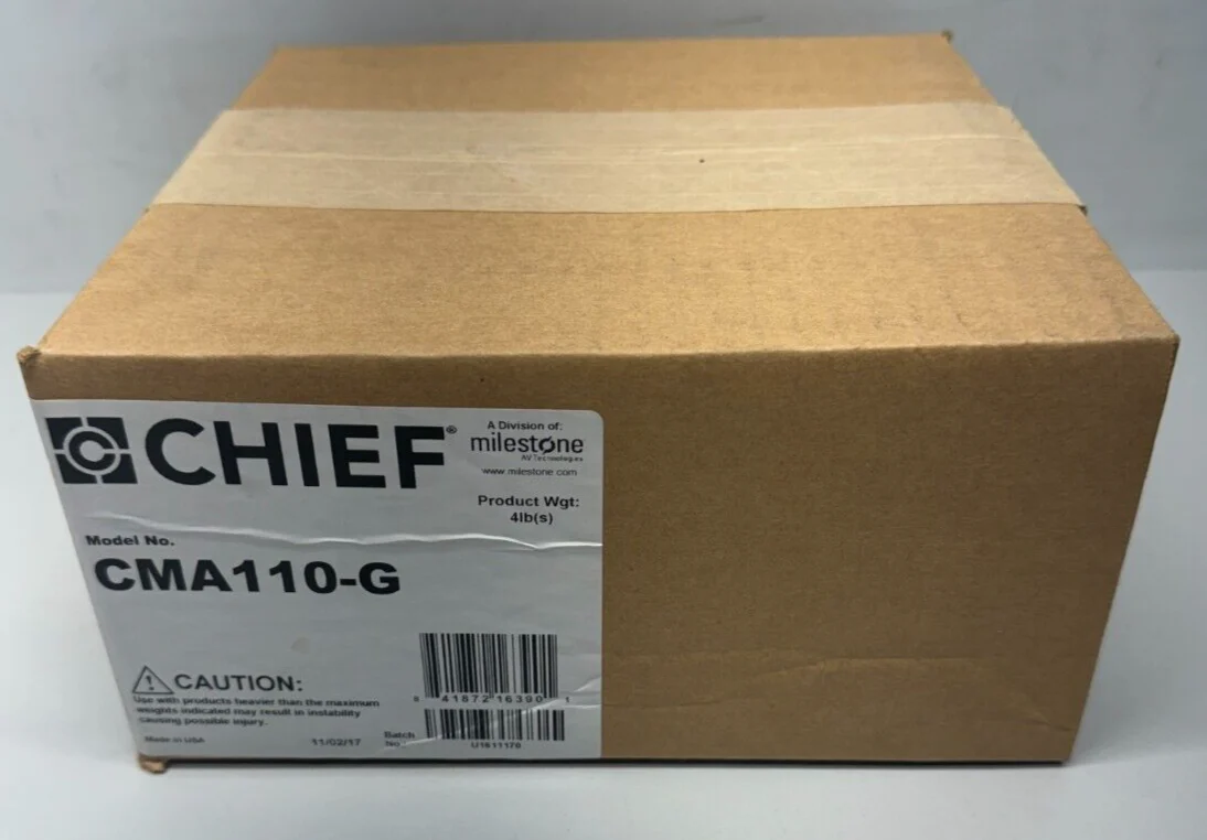 Chief CMA110-G 8 x 8" Ceiling Plate with 1.5" NPT Fitting (TAA Compliant, Black) - Image 2